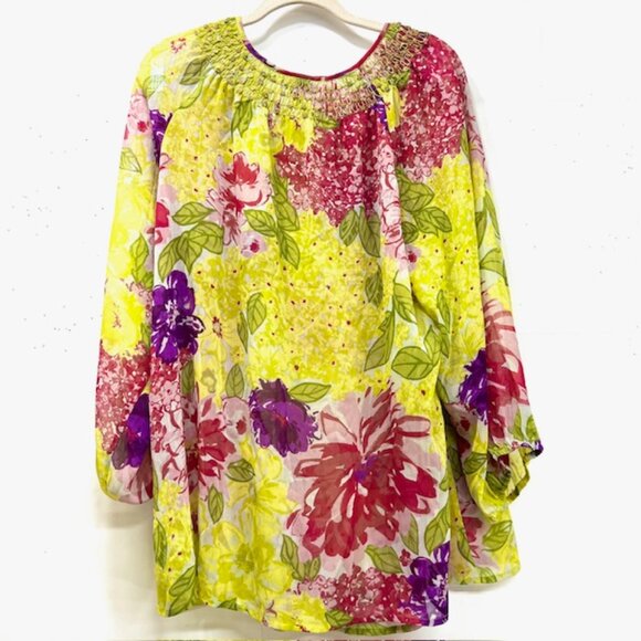 (2) Blouses Flora-Maggie Barnes Sz 16W  Button &  Charter Club  16 Pull Over(55 - Picture 11 of 11